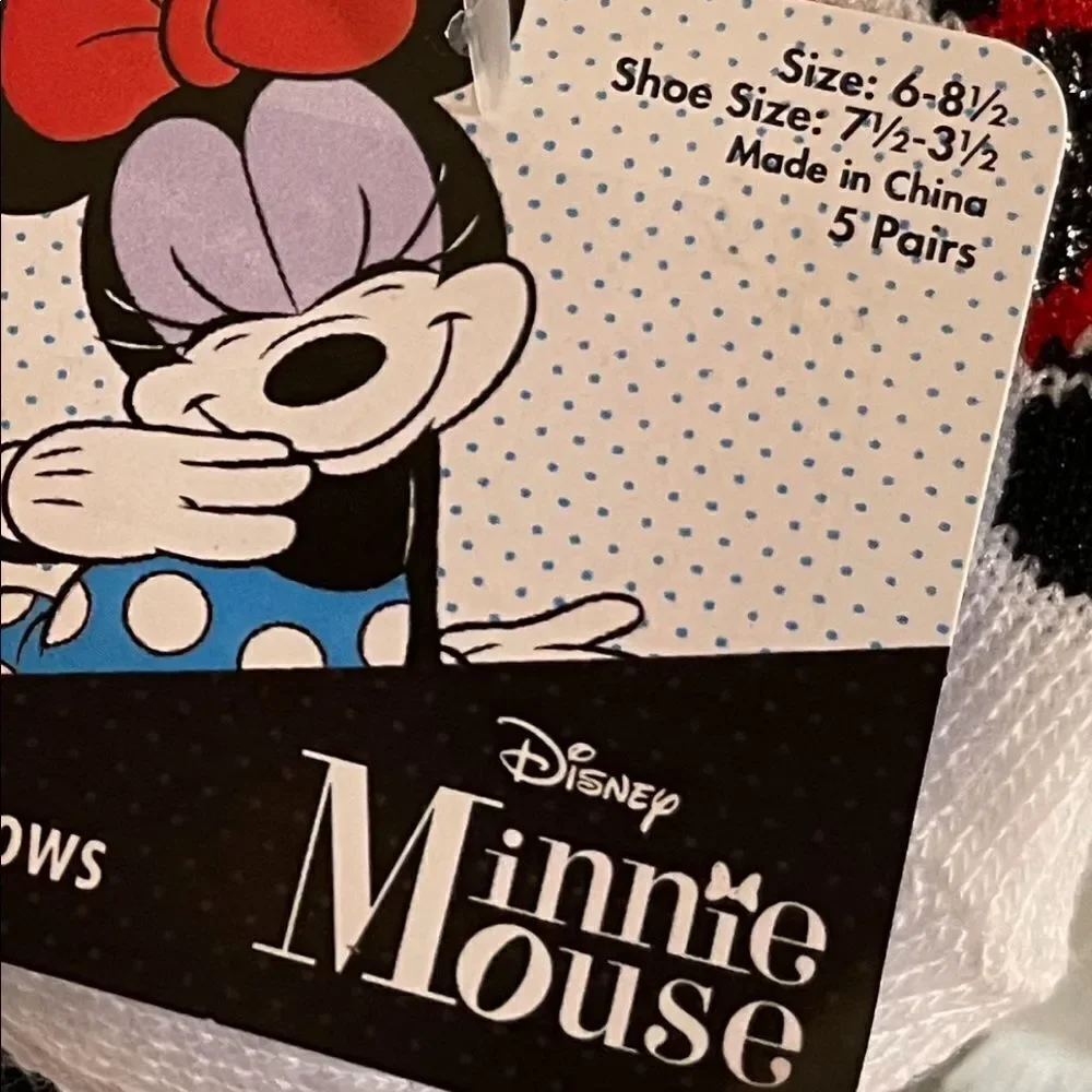 Disney girls socks Minnie Mouse & Princess 6-8 1/2